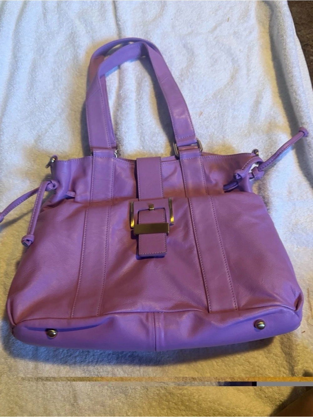 SIMPLY NINA by NINA RAYE Purple Lambskin Leather Shoulder Bag Purse 13 x 9 x 4